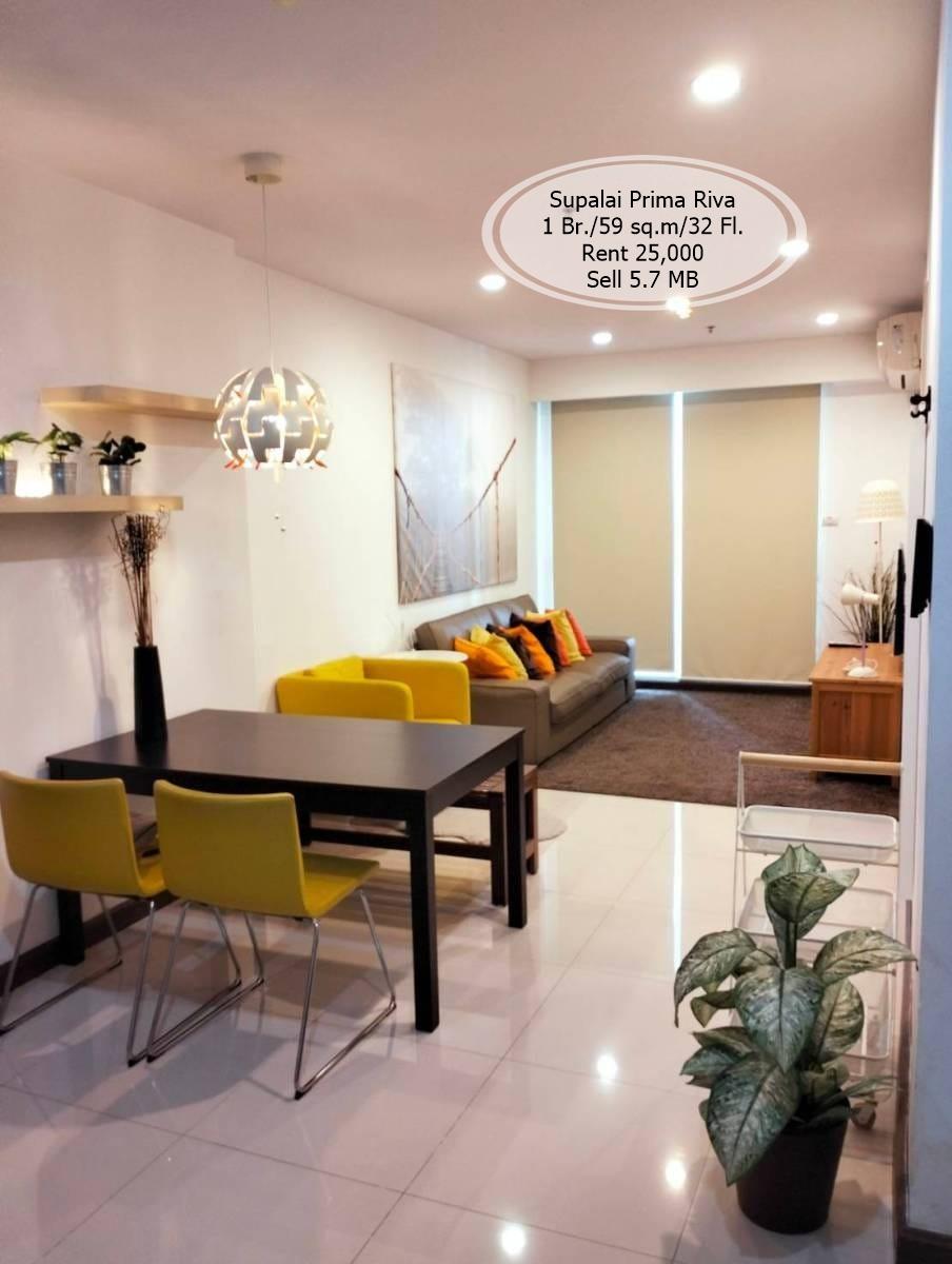 เช่าคอนโด ศุภาลัย พรีมา ริวา คอนโดมิเนียม - Condo Rental Supalai Prima Riva condominium - 2532843